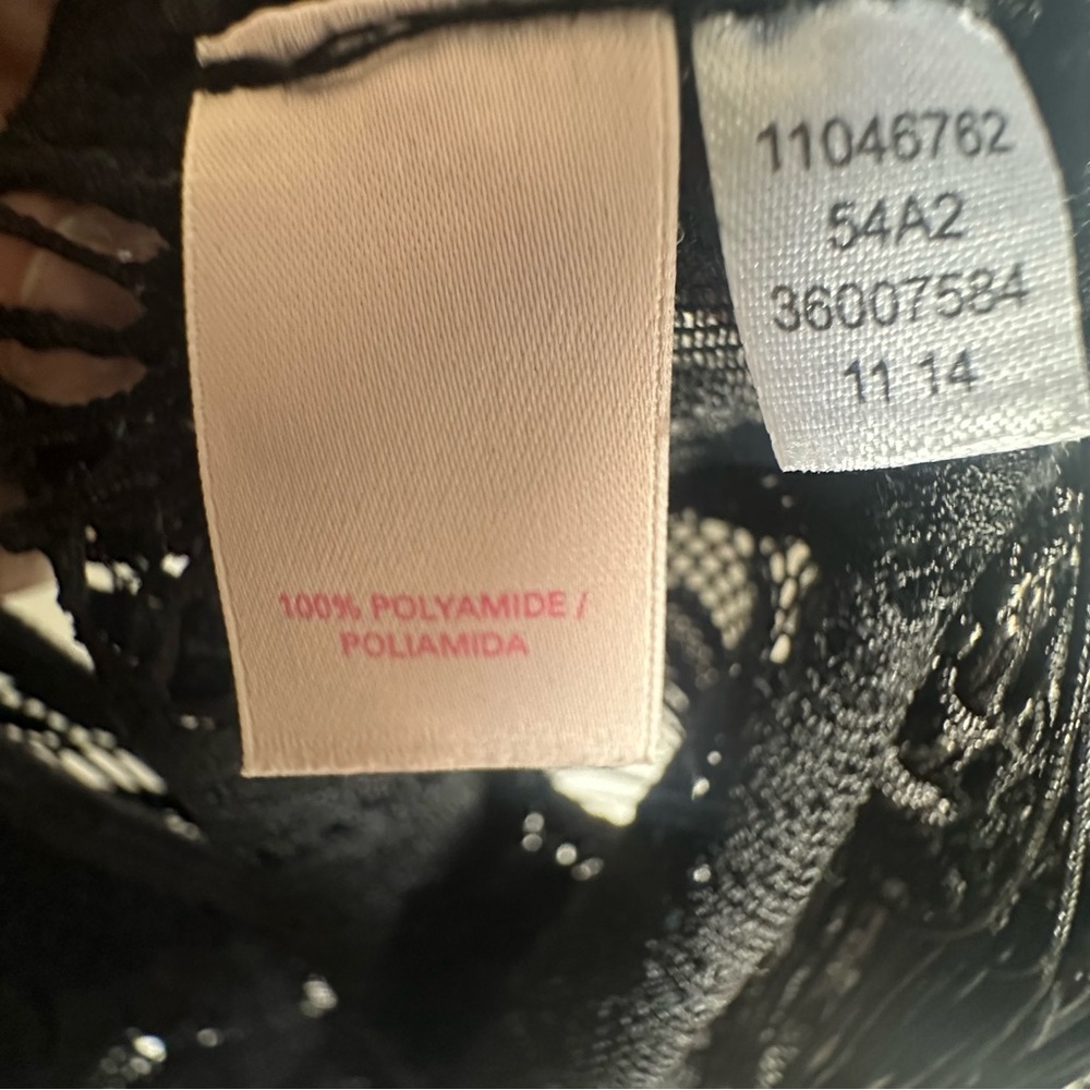 Victoria’s Secret Black Lace Swim Coverup Women Size XS V Neck Fringe Hem - Picture 8 of 12